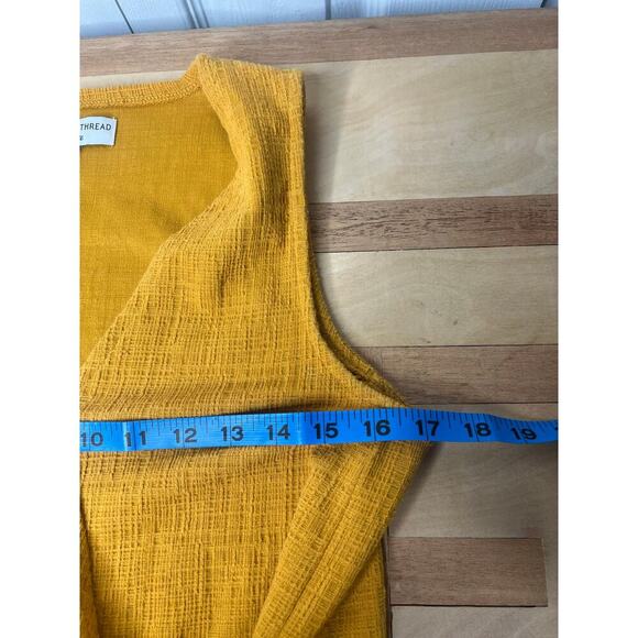 Madewell Texture & Thread Wrap Tie Waist Top V-Neck Size S Sleeveless Yellow - Picture 8 of 10